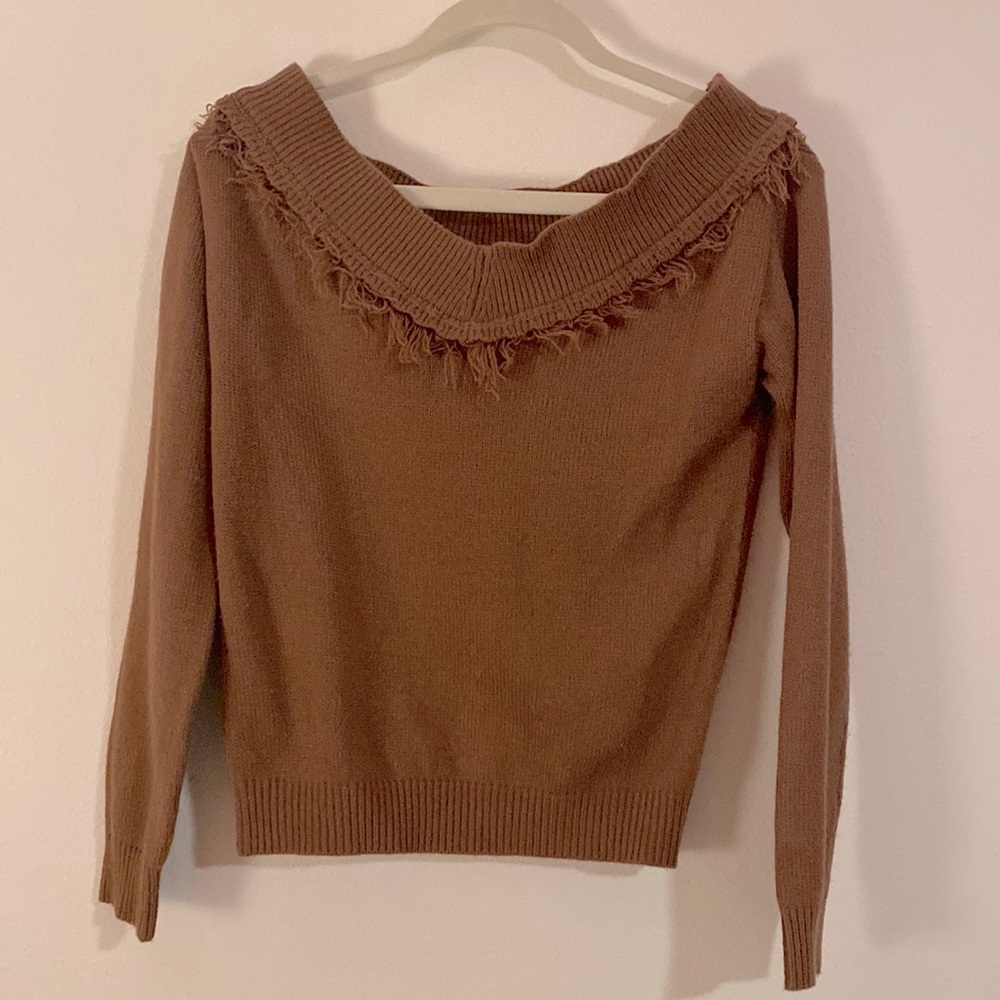 Mauve Off the Shoulder Sweater, Small